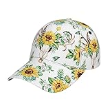 KTQUZCLF Baseballkappe, Sonnenblume Blumen Totenkopf Verstellbare Trucker Cap, Hip Hop Hut für Männer Frauen, Schwarz , One size