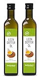 Leindotteröl BIO 2x 500ml (1000 ml) I nativ und kaltgepresst I 100% natürlich I Rohkostqualität von bioKontor