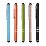 Eingabestift 5 Stück Touchstift Stylus Pen Touchscreen Stift für iPhone Samsung Galaxy Huawei Tablets und Alle Smartphone, Farbe：Schwarz, Gold, Grün, Orange, Blau