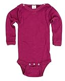 Baby Body langarm, 70% Wolle (kbT) und 30% Seide, Engel Natur (74/80, Orchidee)