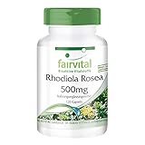 Rhodiola Rosea Kapseln 500mg - Rosenwurz Wurzel Extrakt - HOCHDOSIERT - 120 Kapseln - Vegan - 3% Rosavin (15mg) / 1% Salidrosid (5mg)