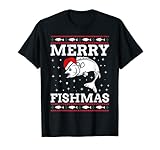 Ugly Christmas Angler Fisch Fischer Weihnachten Angel T-Shirt