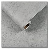 VEELIKE Klebefolie Betonoptik 60cm x 900cm Tapete Betonoptik Grau Retro Vintage Wandtapete Industrial Tapeten Wohnzimmer Deko Badezimmer Küchentapete Wand Abwaschbar Küchenrückwand Arbeitsplatte Vinyl