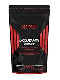 L-Glutamin Pulver 500g, geschmacksneutral hochdosiert vegan 100% rein und ohne unnötige Zusatzstoffe, Made in Germany, Aminosäure für Kraftsport, Bodybuilding, Fitness