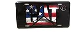 Caterpillar CAT Equipment USA Patriotische Flagge schwarz Nummernschild