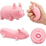 Bambebe 3 Stück Schweine Quetschspielzeug, Squishy Squeeze Spielzeug, Kreatives Dekompressions Rosa Schweinchen Spielzeug, Stressspielzeug Schwein, Anti Stress Spielzeug für Erwachsene und Kinder