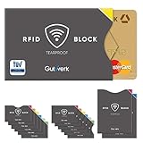 RFID Blocker Kartenhülle NFC Schutz TÜV geprüft 14 Stück | NFC Schutzhülle EC Karte reißfest dünn | Kartenschutzhülle gegen Datenklau | EC Karten Schutzhülle RFID Hülle Kreditkarte