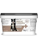 ReaVET Indische Flohsamen für Pferde, Hunde & Katzen 1kg – Naturrein in Premium Qualität – reich an Ballaststoffen + Schleimstoffen I Flohsamen für Verdauung I Ohne Zusätze