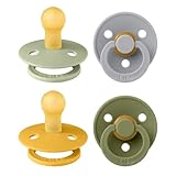 BIBS Colour Schnuller 4er-Pack, BPA-frei, Kirschform Nippel. Naturkautschuk / Latex, Hergestellt in Dänemark. 0-6 Monate (4er Pack), Green Garden Lush