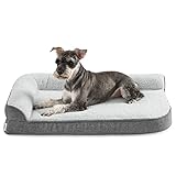 Lesure orthopädisches Hundebett kleine Hunde - 76x50.8x15cm Hundesofa mit eierförmiger Kistenschaum und wasserdichtes Innenfutter, gemütliches waschbares Hundecouch Hunde Bettchen, grau