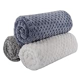 IEUUMLER Hundedecke Tiefschlafmatte Bett für Haustiere Flauschiges Korallenfleece mit Doppeltem Zweck FC007 (S (40x60cm), Blue+Grey+White)