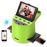 Diascanner Hochauflösend 22MP mit 3,5'' LCD,Dias und Negative Digitalisieren Konvertiert Super 8/35mm/135/110/126 zu Digital JPEG,Übertragung auf Mobilgeräte mit WLAN Verbindung