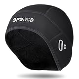 SPGOOD Fahrrad Mütze Radmütze Helm Unterziehmütze Herren/Damen Fahrrad Kappe Sportmütze Laufmütze Bike Warm Cap Winter Winddichte Wintermütze Atmungsaktiv Helmmütze (Schwarz)