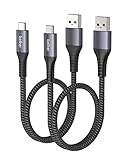 Belker USB C Kabel Kurz 50cm/0.5M [2Stück] 10Gbps USB3.2 Gen2 Datenkabel Typ C Android Auto QC3.0 3A USB A auf C Schnellladegerät für Samsung Note20 Galaxy S22/S21/S20 Galaxy Z Flip4 Pixel 7 Pro