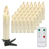 Tubiaz 30er LED Kerzen, Flammenlose Weihnachtskerzen mit realistischen tanzenden, Warmweiß LED Kerzen Dimmbar, IP44 Wasserdicht, für Weihnachtsdeko