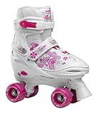 Roces Mädchen Quaddy 3.0 Girl Größenverstellbarer Kinder-Rollschuh, White-pink, 26/29