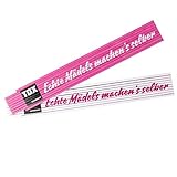 TOX 09969002 Meterstab 2 mtr. pink/weiß, mit Aufdruck Echte Mädels machen´s selber, Gliedermaßstab für echte Powerfrauen, 1 Stück Zollstock