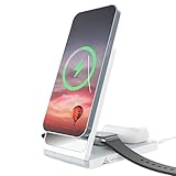 Wireless Charger, 4 in 1 30W (Max) Kabelloses Ladegerätmit mit Typ C Ladekabel Kompatibel mit iPhone/AirPods/iWatch/Samsung/Huawei USB C zu USB A Adapter [mit Spiegel]