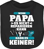 Shirtracer Baby Strampler Mädchen & Junge - Wenn Papa es nicht reparieren kann kann es keiner - blau - Unisize - Schwarz - Geschenk - BZ12 - Baby Lätzchen Baumwolle