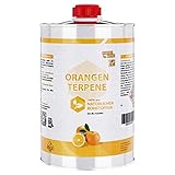 Orangenterpene 100%, Idealer Etikettenlöser & Klebereste-Entferner für Autolack, Fensterrahmen, Kunststoff, Glas, 1 L