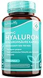 Nutravita® 600mg Hyaluronsäure Kapseln hochdosiert - Mit 600mg pro Kapsel - 500-700 kDa – 90 Kapseln (3 Monate) - Chargengetestet und zertifiziert von einem unabhängigen deutschen Labor – Vegan