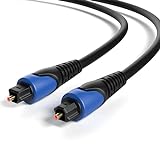 2m Optisches Kabel | Toslink Digitalkabel | Audiokabel | vergoldete Kontakte | LWL Lichtwellenleiter | SPDIF Digital kompatibel mit Soundbar, Home Entertainment, HiFi-System, Heimkino, TV, PS4 usw.