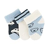 Sterntaler Baby - Jungen Eerste sok. auto, verpakking van 3 stuks Socken, Elfenbein, 15-18 EU