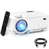 HOPVISION Tragbarer Mini Beamer- 6500 Lumen Video Beamer Unterstützt 240' 1080P Full HD Heimkino Beamer, 90000 Std Lampe Projektor für Smartphone/ PC/Laptop/PS4/TV Stick/EXCEL/PPT