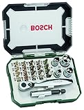 Bosch 26tlg. Schrauberbit und Ratschen-Set (PH-, PZ-, Hex-, T-, S-Bit, Zubehör Bohrschrauber und Schraubendreher)