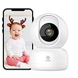 WLAN Überwachungskamera Innen, WOOX Hunde Kamera mit App, Kamera überwachung mit Zwei-Wege-Audio/Bewegungserkennung/Nachtsicht, 1080P IP Kamera Indoor Arbeitet mit Alexa, für Hausstier/Baby