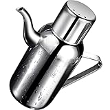 BESTonZON Olivenöl Spenderflasche Edelstahl Ölflasche Oliven Vorratsbehälter für Öl Essig Menage Flasche zum Kochen 800Ml