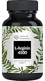 L-Arginin - 365 vegane Kapseln - 4500mg pflanzliches L-Arginin HCL pro Tagesdosis (= 3750mg reines L-Arginin) - Laborgeprüft, hochdosiert, vegan und in Deutschland produziert