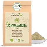 Ashwagandha Pulver BIO 500g | fein gemahlene Ashwagandhawurzel | in Bio-Qualität | 100 % naturrein | ideal zur Zugabe in Smoothies, Säfte, Goldene Milch, Moon Milk & Co | vom Achterhof