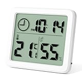 Hygrometer Innen, Mini Digitales Thermometer Innen Luftfeuchtigkeitsmessgerät Hydrometer Feuchtigkeit Digital mit Hhen Genauigkeit, Thermo Hygrometer für Babyraum, Wohnzimmer, Büro(Weiß)