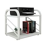 Desktop-Ständer für Drucker Kleiner Druckerständer Metall Festrahmen 2-Layer Desktop Regal Office Faxgerät Scanner Halterung Drucker Schreibtisch 55 × 40 × 46 cm Druckerhalterung ( Color : White )