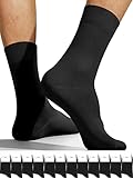 soxport 12 Paar Socken Herren Damen, Baumwollsocken Unisex Atmungsaktive Sportsocken,Komfort Business Socken,Freizeitsocken (Schwarz *12,43-46)