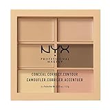 NYX Professional Makeup Conceal, Correct, Contour Palette, Sechs Farbtöne, Cremige Textur, Untertöne, Farbton: Light