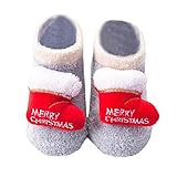 TianWlio Weihnachtsstrumpf Weihnachten Geschenktasche Toddler Infant Baby Boy Girl Cartoon Christmas Xmas Winter Step Shoes Warm Socks Nikolausstrumpf zum Befüllen und Aufhängen Kamin (Grey, M)