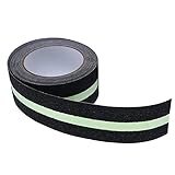 OKJHFD Luminous Tape Multifunktionales mattiertes rutschfestes PVC-Klebeband mit hoher Viskosität, kann in Treppen und Badezimmern verwendet werden (50 mm x 5 m/1,9 x 196,8 Zoll, Schwarz und Grün)