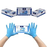 100 Stück XL Einweghandschuhe Einmalhandschuhe | Nitril Handschuhe Gummihandschuhe Einweg Handschuhe | Puderfrei Latexfrei Nitrilhandschuhe (XL, Blau, 100)