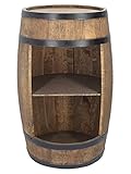 Holzfass Hausbar - Weinschrank im Retro Stil - Weinfass Bar - Weinregal Holz - Holzbar 80cm hoch - Elegante Möbel, Wohnzimmer Deko - Fassbar Stehtisch und Flaschenständer (Wenge)