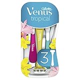 Gillette Venus Tropical Einwegrasierer Damen, 3 Rasierer mit 3-fach Klinge und duftendem Handstück