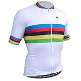 World Champion Radtrikot Rainbow Stripes, weiß, 56