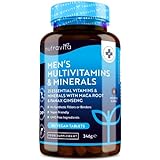 Multivitamine & Mineralien für Männer - 25 Essentielle Aktive Vitamine & Mineralien mit Maca-Wurzel & Panax Ginseng - 180 Vegane Multivitamin Tabletten - Multivitamin Tabletten Hochdosiert - Nutravita