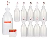 10x 500 ml LDPE Plastikflasche Quetschflasche Laborflasche Garnierflasche Kunststoffflasche Spritzflasche mit Dosierspitze bzw. Tropfverschluss für Küche, Labor oder Hobby