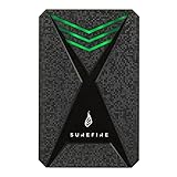 SureFire 2.5 Gaming Hard Drive, 2 TB, schwarz, Externe HDD Festplatte, USB-C Adapter, Windows & MacOSx, LED RGB Beleuchtung, Lesegeschwindigkeiten bis zu 140MB/s, PC & Playstation & Xbox