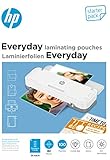 HP Everyday Laminierfolien, Starter-Set, 80 Micron, glänzend, transparent, zum Heißlaminieren, 100 Stück, 9158