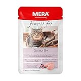 MERA finest fit Senior 8+, Katzenfutter nass für ältere Katzen ab 8 Jahren, Nassfutter aus frischem Geflügel, gesundes Futter mit Glucosamin, getreidefrei (12 x 85g)