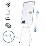 Jago® Flipchart Coyote – 60 x 90 cm, höhenverstellbar, Staffelei, Stiftablage, mit zahlreichem Zubehör - Magnetisches Whiteboard, Magnettafel, Präsentationstafel, weiße Magnettafel