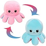 JXMORE Weiche, wendbare Oktopus-Plüsch-Baby-Spielzeug, Flip Mood Octopus Reversible Plüschpuppe, gefüllte Oktopus, niedliche Plüschtiere, Geschenke für Kinder/Jungen/Mädchen/Freunde